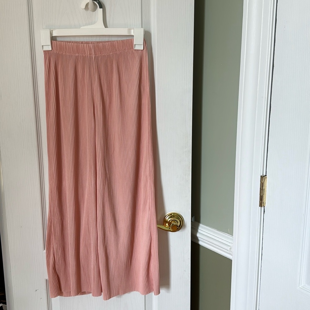 ASOS Design Petite Plisse Wide Culotte Pants